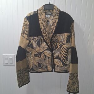 Women's Black and Gold Jacket New with Tags